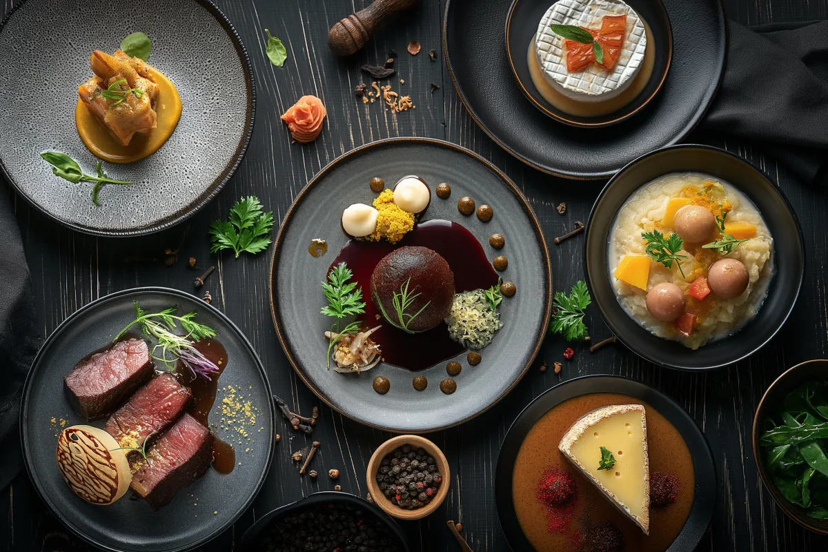 Equipa de cozinha ativa a preparar pratos deliciosos